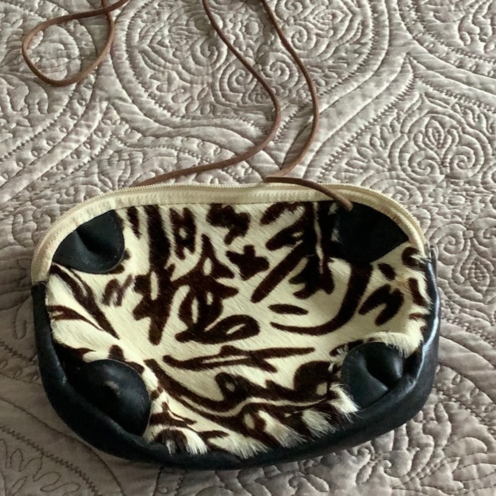 Hair on hide crossbody bag